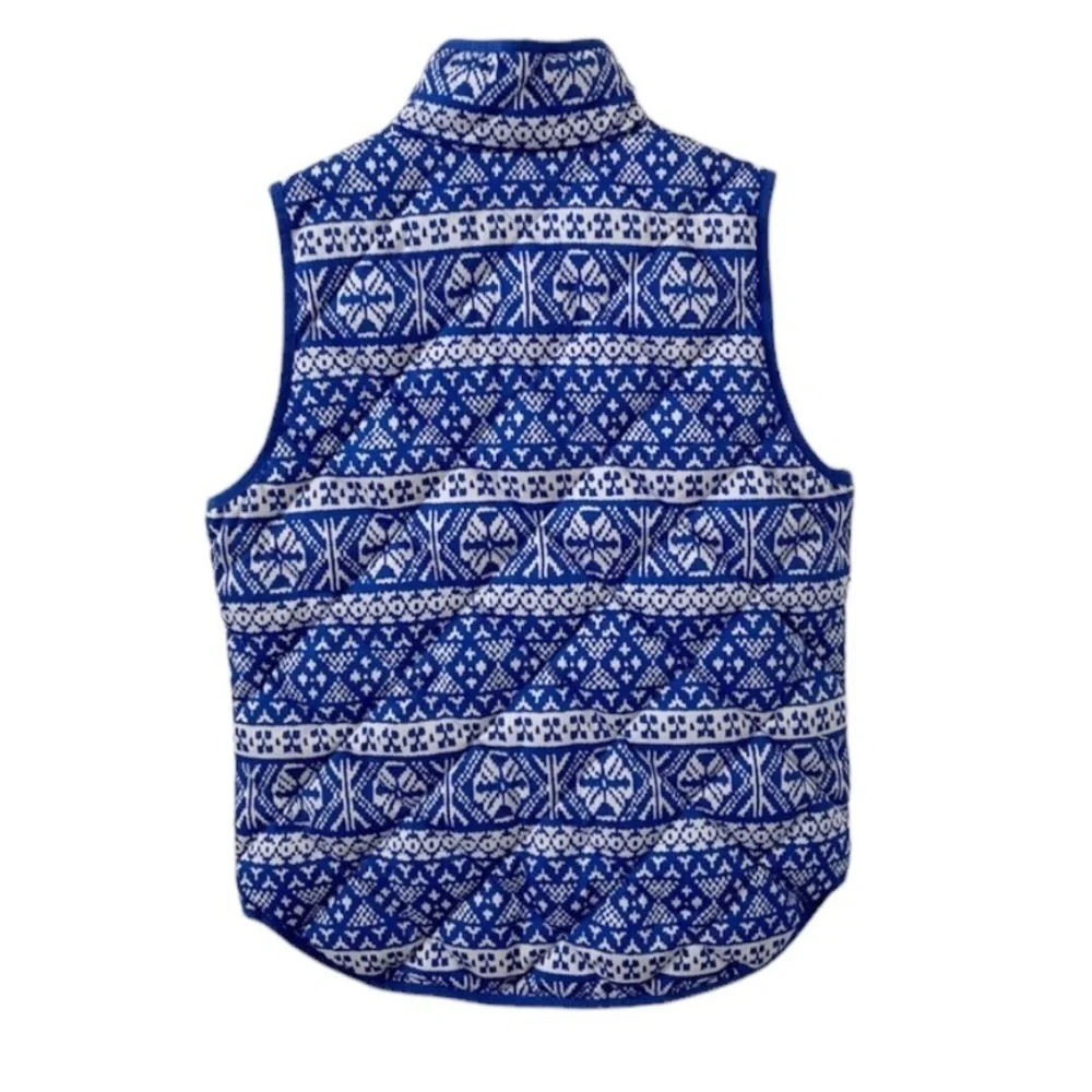 J.Crew Blue Excursion Fair Isle Puffer Vest